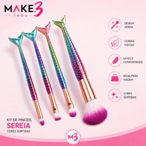 Kit de Pinceis Sereia - Cores Sortidas