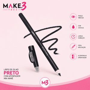 Lapis de Olho Preto Com Apontador - Mia Make